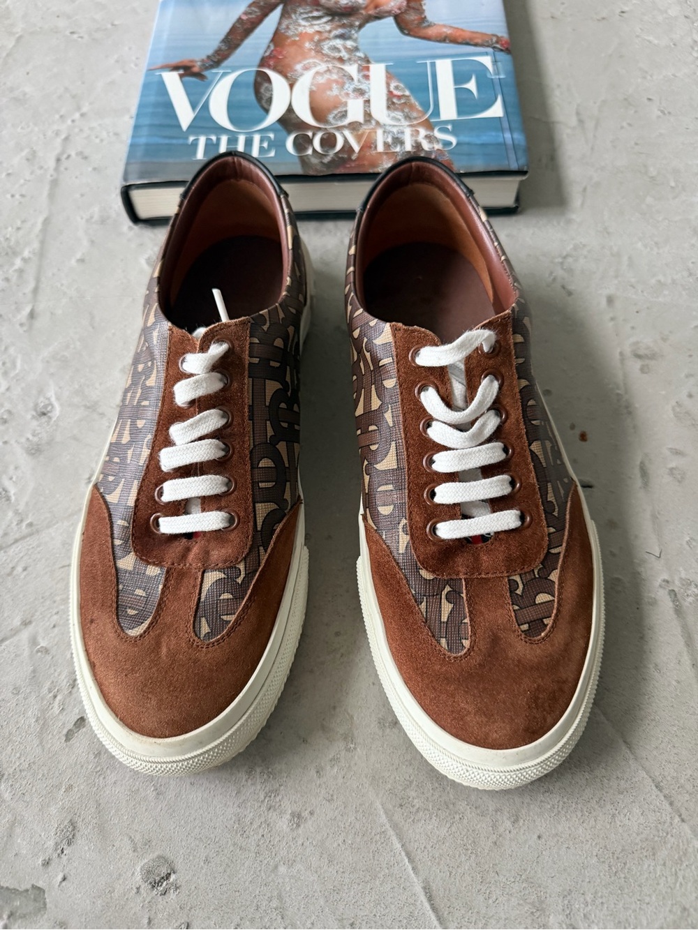 Burberry Brown TB Monogram Low-Top Sneaker size 40 or 7 US - Picture 2 of 8
